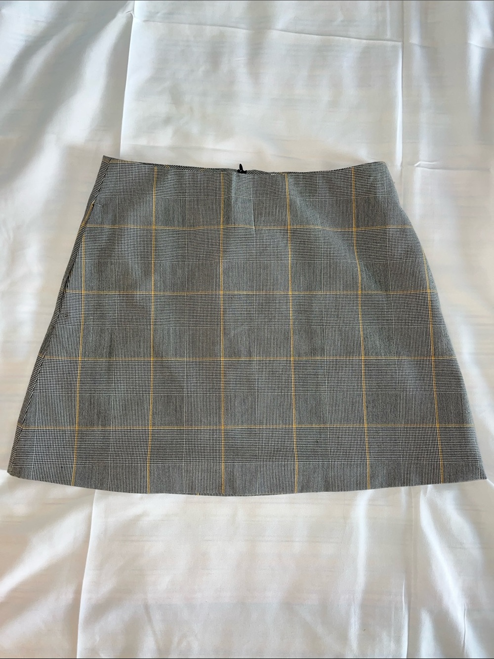 Wilfred Gray Plaid Mini Skirt with Tan Windowpane S